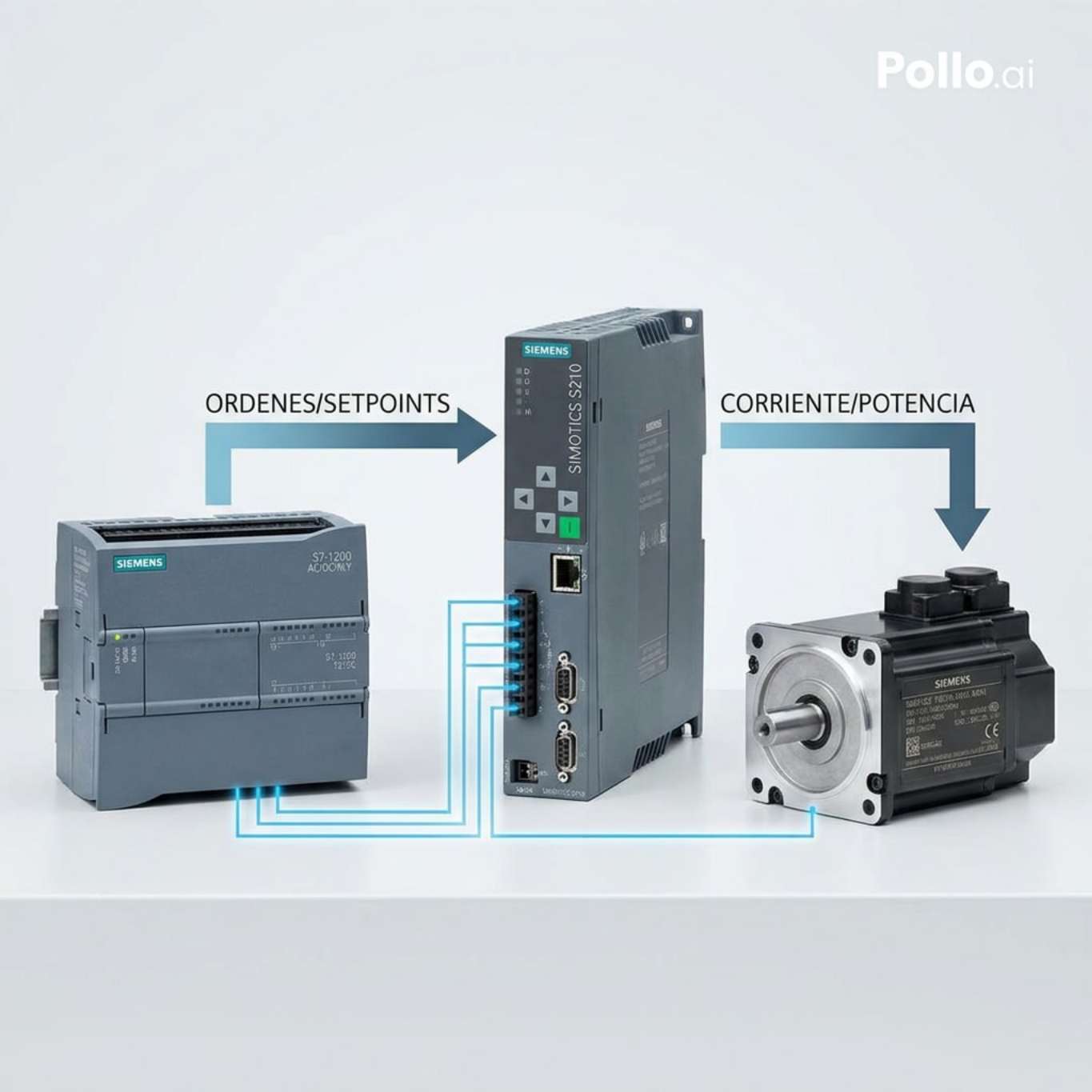 Closed-loop servo control architecture, showing the controller, drive, motor, and feedback path