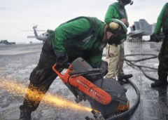 Abrasive Chop Saw: Saw that cuts metal stock with a high-speed abrasive cutoff wheel