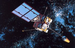 Geostationary Comsat: Satellite parked over the equator to relay broadcast and data signals. It holds a fixed point
