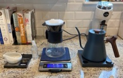 Gooseneck Pour-Over Kettle: Electric kettle with a narrow curved spout for controlled coffee pouring