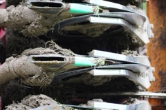 Manure Injection Toolbar: Implement that knifes liquid manure below the soil surface