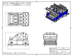 Mud Desander and Desilter: Hydrocyclone bank that removes fine solids from drilling fluid. The unit combines large desander