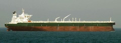 Oil Tanker: A VLCC crude oil tanker of ~300,000 DWT with a double-hull cargo block of segregated tanks, an inert gas plant