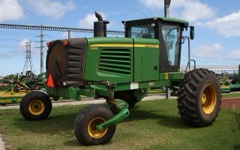 Self-Propelled Windrower: Hay machine that cuts and lays crop into windrows for drying