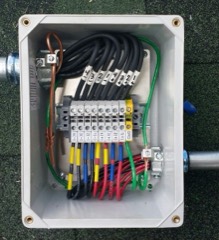 PV Combiner Box: Enclosure that consolidates and fuses several solar string circuits