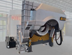 Tilting Rotary Melting Furnace: Rotating tilting furnace that melts non-ferrous scrap efficiently