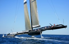 Trimaran: Three-hulled sailing boat with a main hull and two outriggers